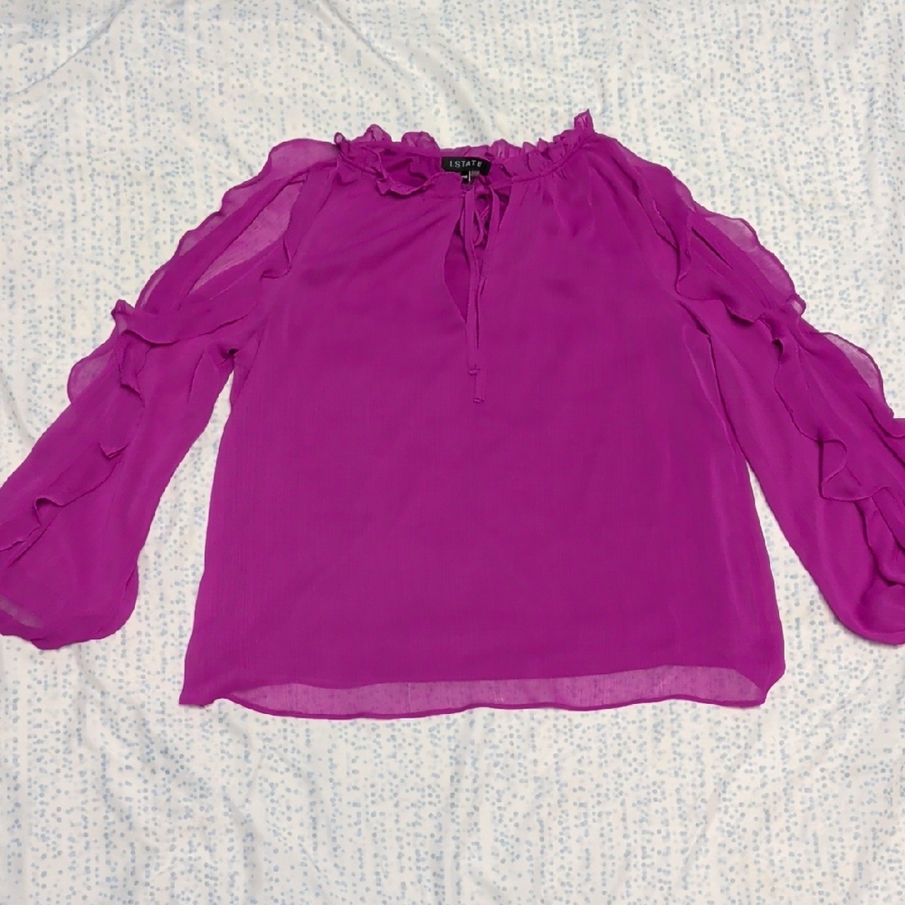 Vibrant Purple Ruffle Blouse